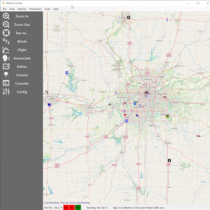 Balloon Finder tracking software screenshot.